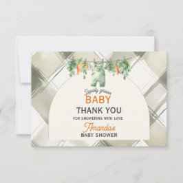 Gingham Clothesline Vor-Ort-Kinderdusche Dankeskarte