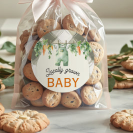 Gingham Clothesline Vor-Ort-Kinderdusche Runder Aufkleber