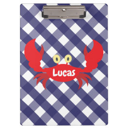 Gingham Crab Personalisiert Clipboard Klemmbrett
