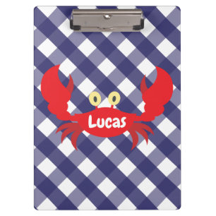 Gingham Crab Personalisiert Clipboard Klemmbrett