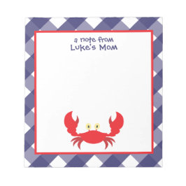 Gingham Crab Personalisiert Notepad Notizblock
