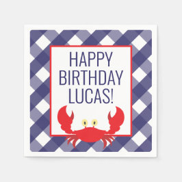 Gingham Crab Personalisiert Party Napkins Serviette