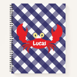 Gingham Crab Personalisiert Spiral Notebook Notizbuch