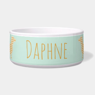Gingham-Dackel über Enteneier Blau - Lässiger Name Napf