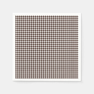 Gingham-Dark Brown Paper Napkins Serviette