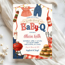 Gingham Denim BBQ Geschlecht Enthüllung Babyq