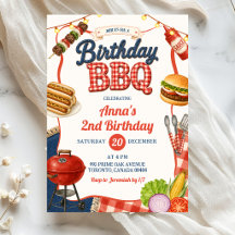 Gingham Denim Kindergeburtstags BBQ-Party