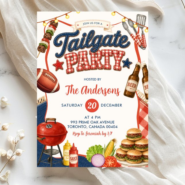 Gingham-Denim-Tailgate-BBQ-Party-Einladung  Einladung (Von Creator hochgeladen)