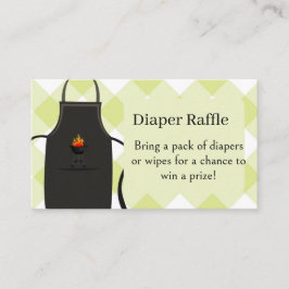 gingham Diapers / wipes raffle Bbq  baby Shower  Begleitkarte