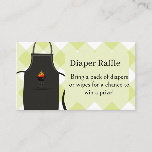 gingham Diapers / wipes raffle Bbq  baby Shower  Begleitkarte (Vorderseite)