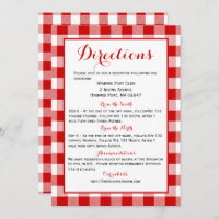 Gingham Directors Details Roter Karo Hochzeit