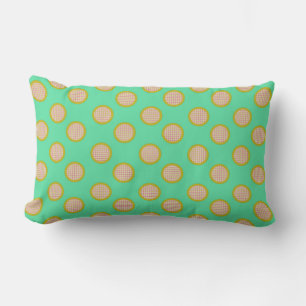 Gingham Dots, grünes Lumbalkissen Lendenkissen