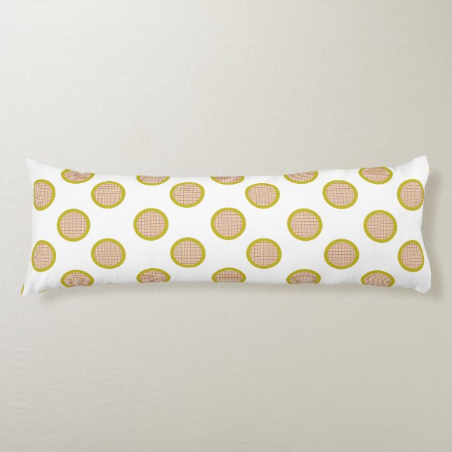 Gingham Dots, weißes Kissen (Vorderseite)