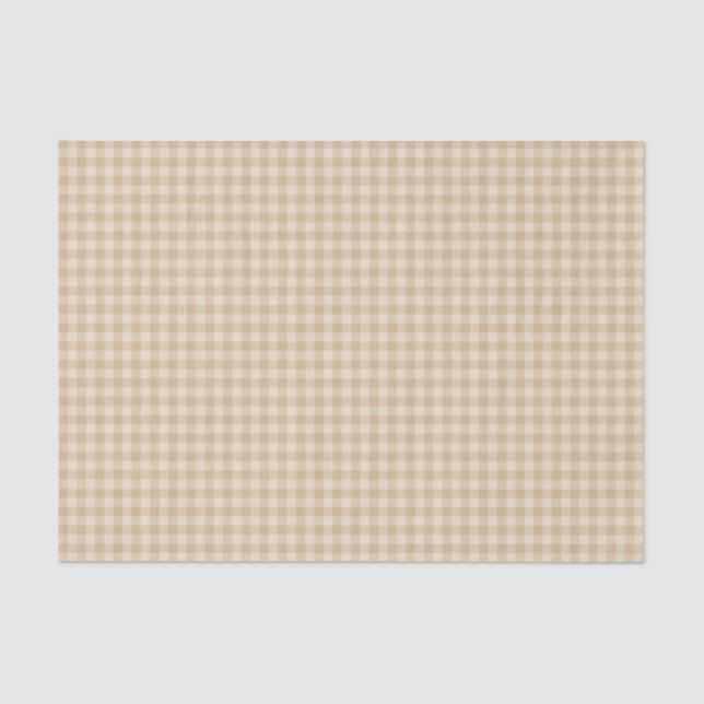 Gingham Elegant Cream Pattern Tissue Paper Seidenpapier (Vorderseite)