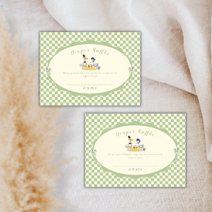 Gingham-Enten-Familie-Entenwindel-Verlosung-Baby-P Begleitkarte