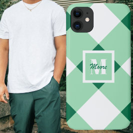 Gingham - Fall für mittlere und leichte grüne Tele Case-Mate iPhone Hülle