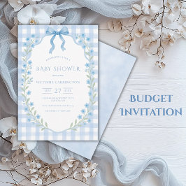 Gingham Floral Vintag Baby Shower Einladung