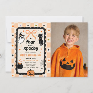 Gingham Four Ever Gruseliger Halloween-Geburtstags Einladung