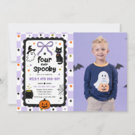Gingham Four Ever Gruseliger Halloween-Geburtstags Einladung