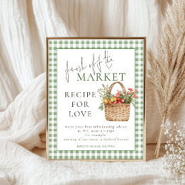 Gingham Fresh off Market Rezept Liebe Brautparty Poster