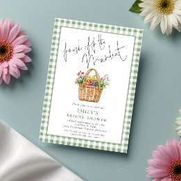 Gingham Fresh von Market Script Brautparty Einladung