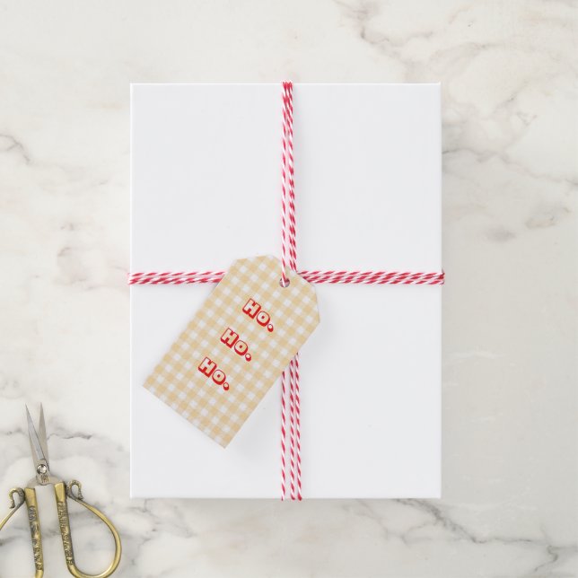 Gingham Gift Tags Geschenkanhänger (Mit Garn)