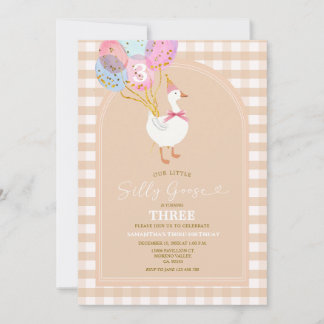 Gingham Goose 3. Geburtstag Einladung