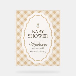 Gingham Goose Baby Dusche Akryllische Begrüßungsze Acrylschild