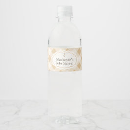 Gingham Goose Baby Dusche Wasser Flasche Etikett