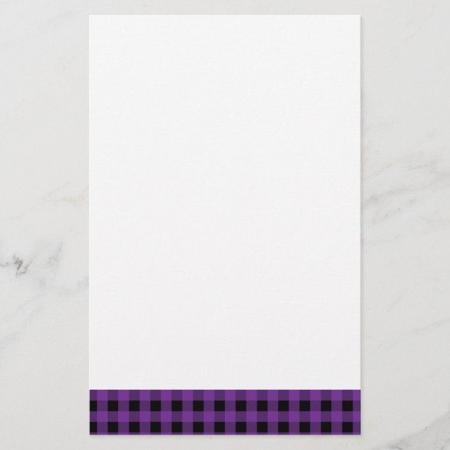Gingham Grape und Black Briefpapier (Vorderseite)