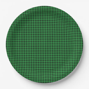 Gingham Green Black Classic Urlaub Preppy Fun Pappteller