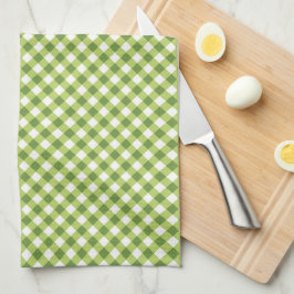 Gingham Green White Simple Geschirrtuch