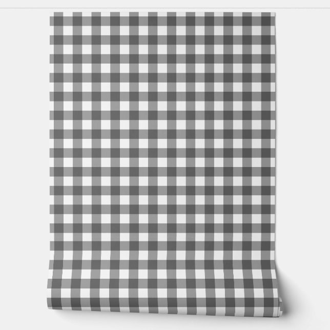 Gingham Grey Klassik Top Tapete (Abrollen)