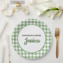 Gingham-Grün kariert Baby Shower