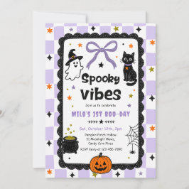 Gingham Grusel-Vibes Halloween Geburtstag Einladung