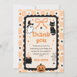 Gingham Halloween Geburtstag Danke Karte