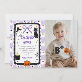 Gingham Halloween Geburtstag Danke Karte