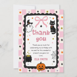 Gingham Halloween Geburtstag Danke Karte