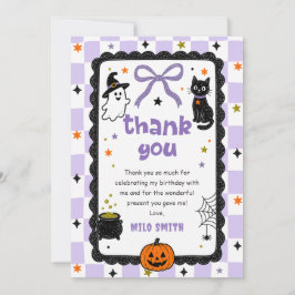 Gingham Halloween Geburtstag Danke Karte