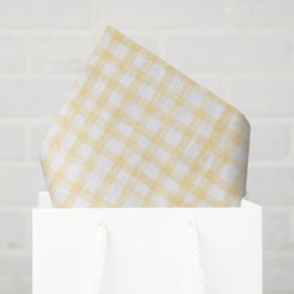 Gingham Hand Gezeichnet Moderne Niedlich-Gelbe Wei Seidenpapier
