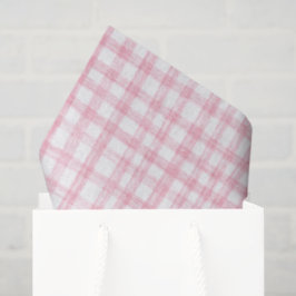 Gingham Hand Gezeichnet Modernes Niedliches Rosa W Seidenpapier