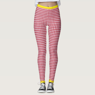 Gingham Happy Detail in gelb Leggings