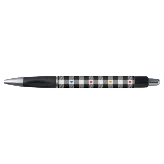 Gingham Heart Ballpoint Pen Kugelschreiber (Vorderseite)