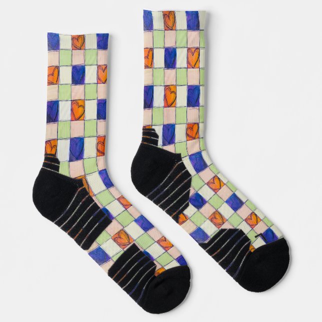 Gingham Heart Mustersocken Socken (Rechts)