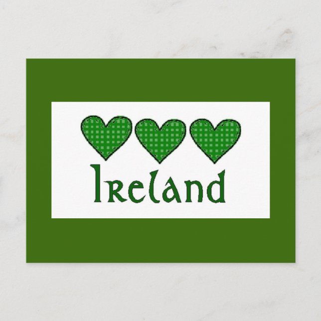 Gingham Hearts Irland Postkarte (Vorderseite)