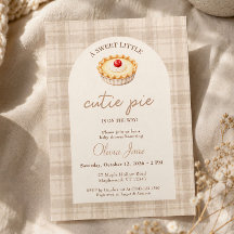 Gingham Herbst Kleines Süßes Cherry Baby Shower