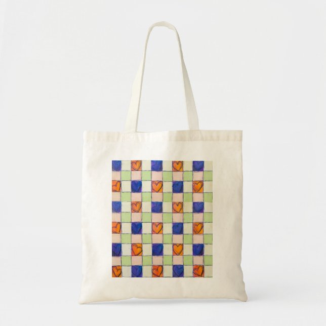 Gingham Herbst Shopping Tasche (Vorne)