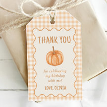 Gingham-Herbstkleines Kürbis-Baby-Shower