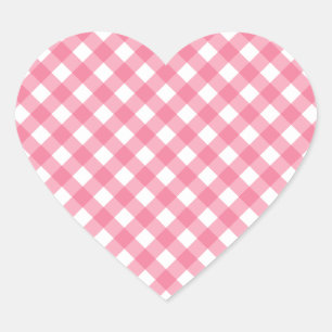 Gingham-Herz-Aufkleber Herz-Aufkleber