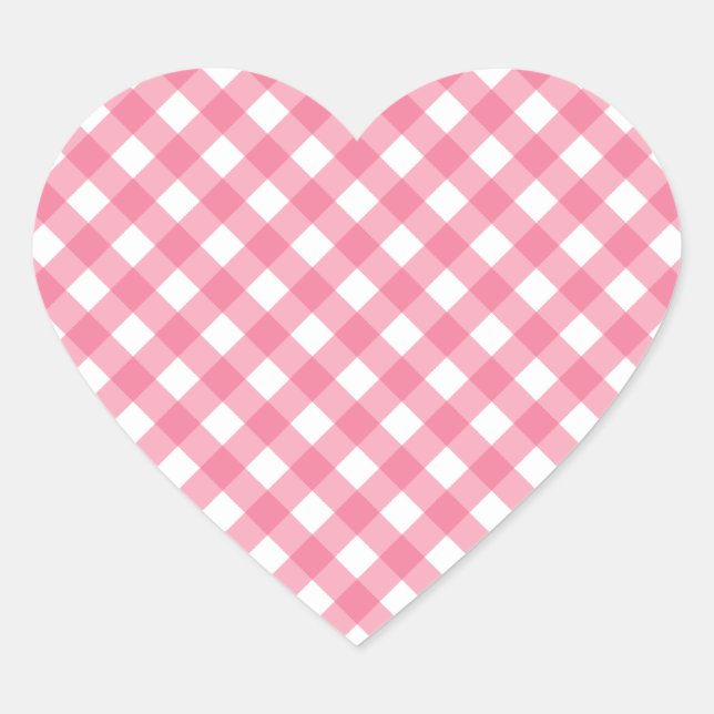 Gingham-Herz-Aufkleber Herz-Aufkleber (Vorderseite)